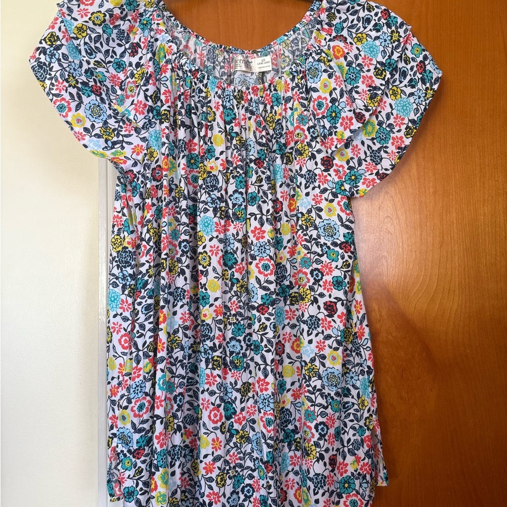 Terra & Sky Pink and Blue Smocked Blouse